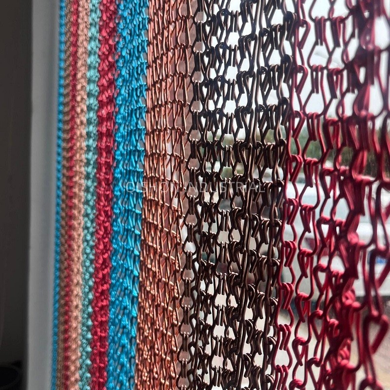 Colorful Flexible Decorative Chain Link Curtain Fly Screens